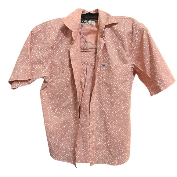 ILIO Shirt and Short Set Women's Size L Vintage Peach with White Polka Dots - Picture 1 of 4
